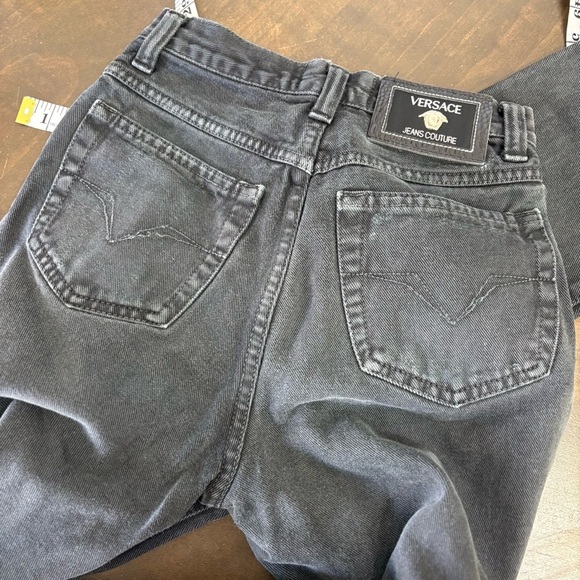 Versace Jean Couture Denim High Rise Mom Straight Tapered Medusa 24 Distressed - Picture 12 of 15